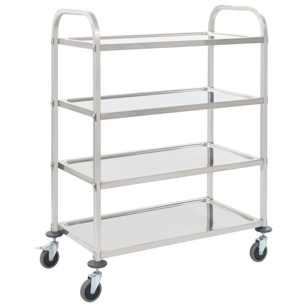 Kitchen trolley, 107x55x125cm, stainless steel