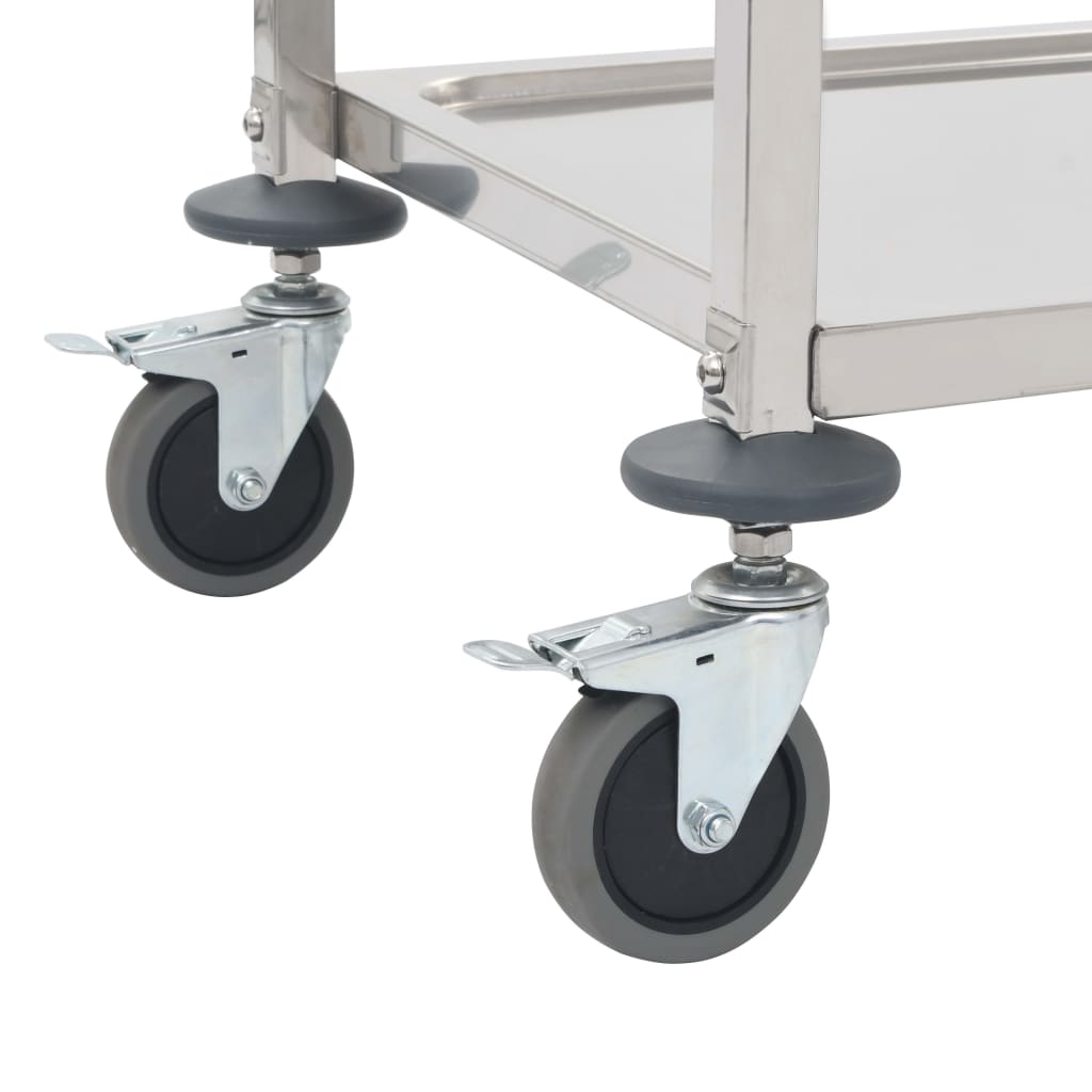 Kitchen trolley, 107x55x125cm, stainless steel