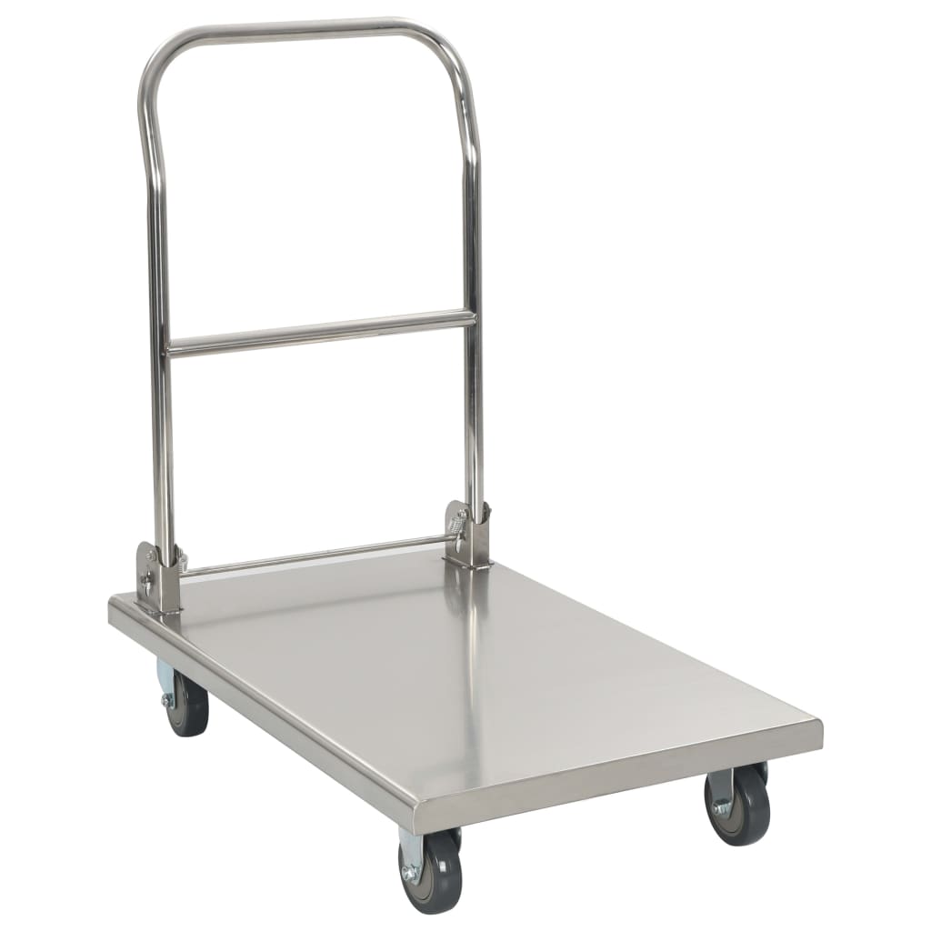 Transportēšanas ratiņi, sudraba, 82x53x86, nerūsējošais tērauds
