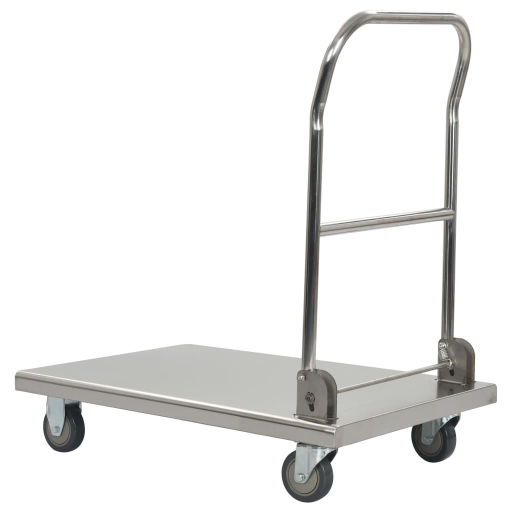 Transportēšanas ratiņi, sudraba, 82x53x86, nerūsējošais tērauds