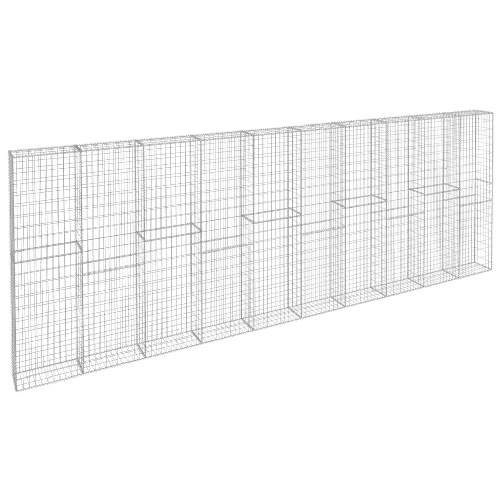 Gabion wall with cover, 600x30x200cm, galvanized steel
