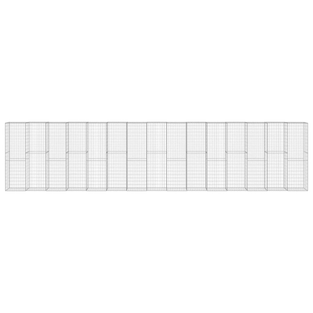 Gabion wall with cover, galvanized steel, 900x50x200cm