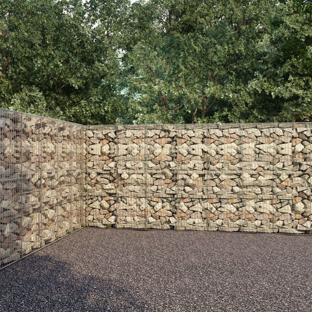Gabion wall with cover, galvanized steel, 900x50x200cm