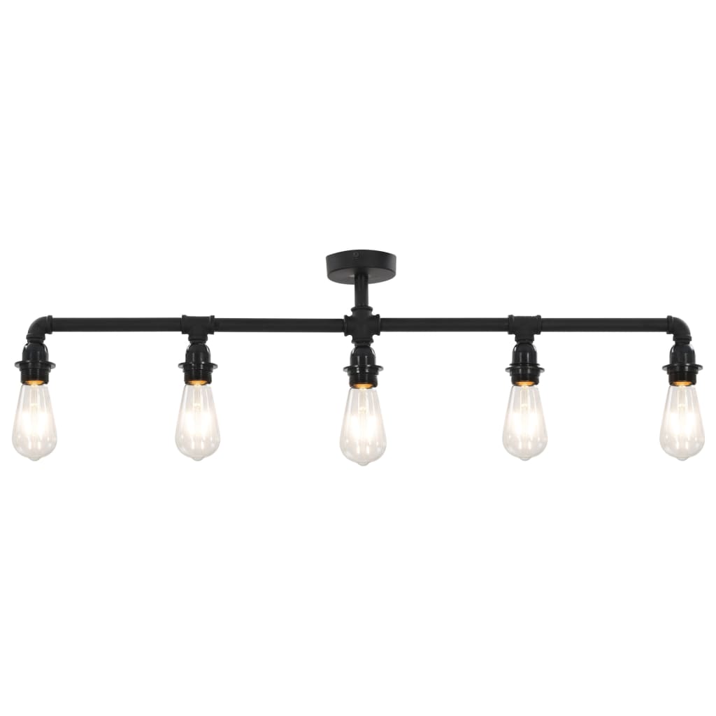Griestu lampa, melna, 5 x E27 spuldzes