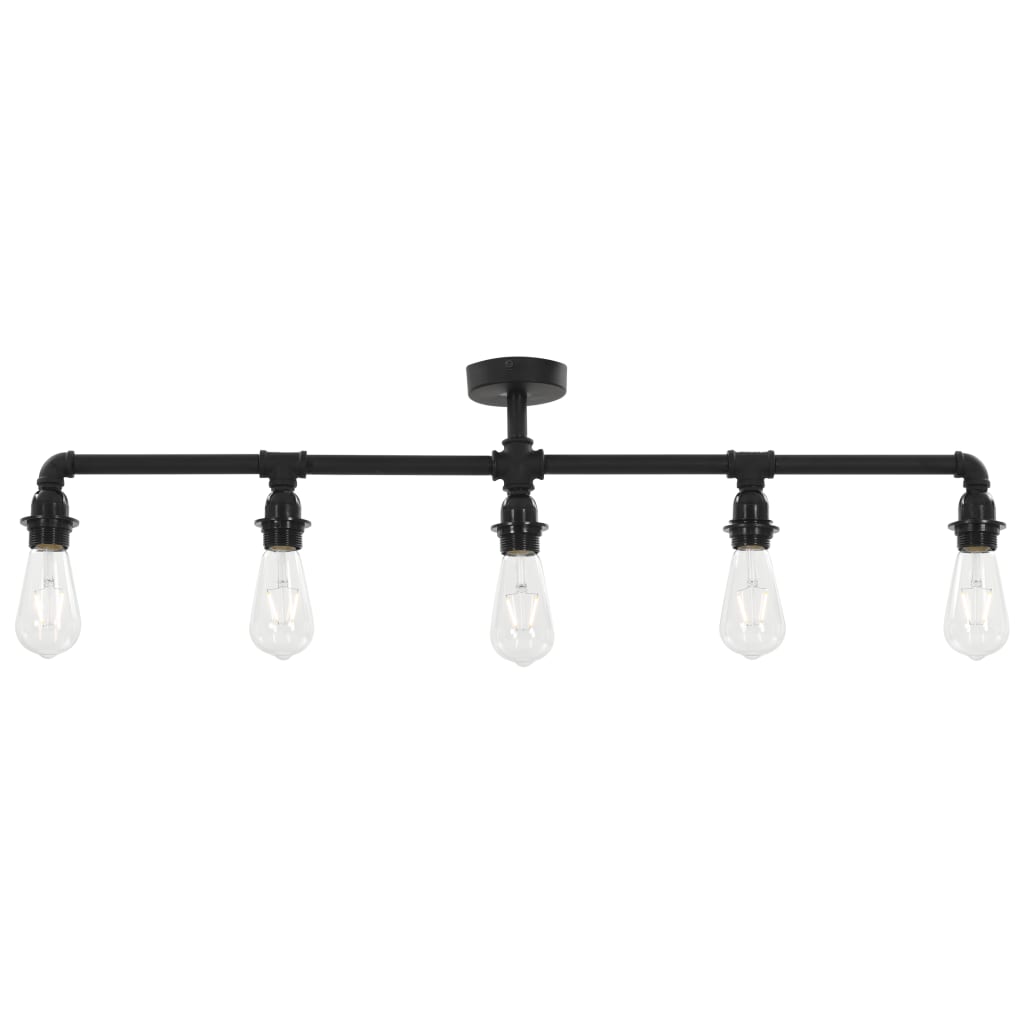 Griestu lampa, melna, 5 x E27 spuldzes