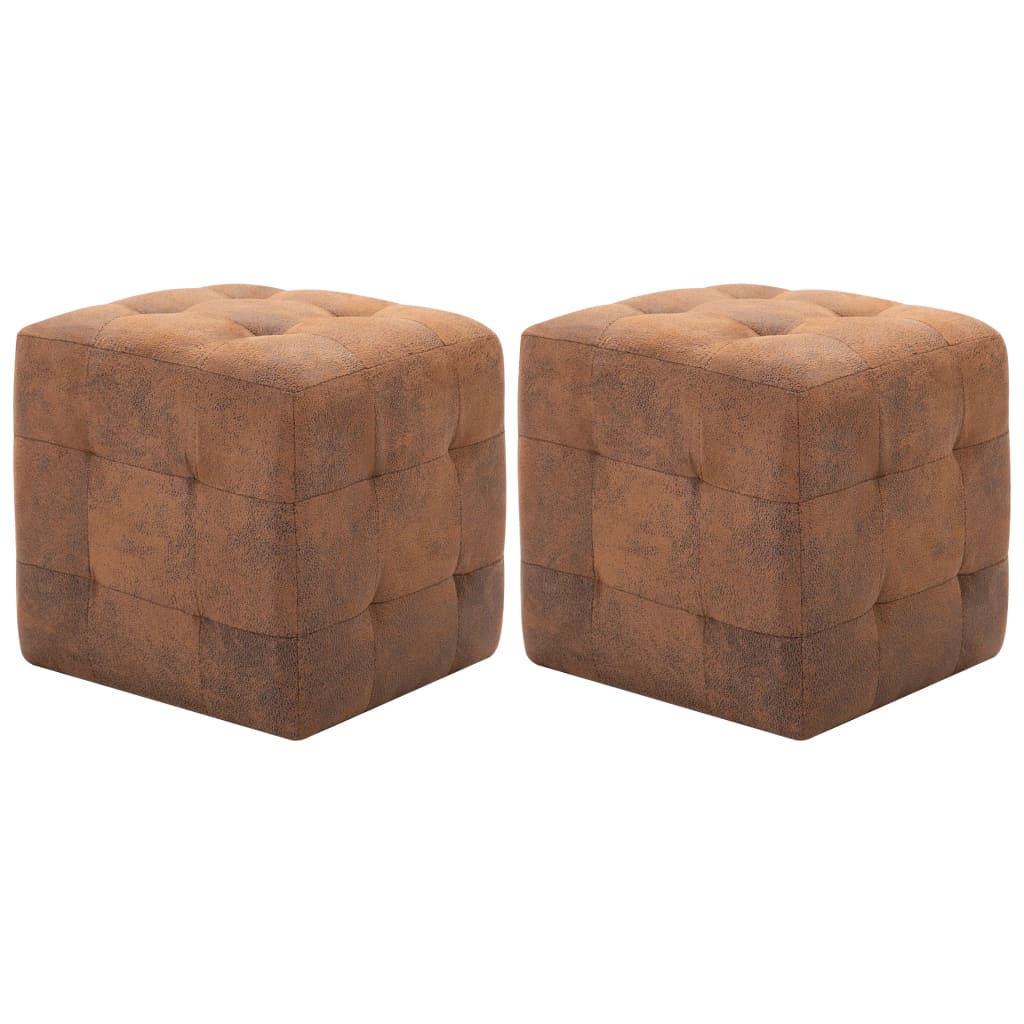 Bedside tables, 2 pcs., brown, 30x30x30cm, artificial leather