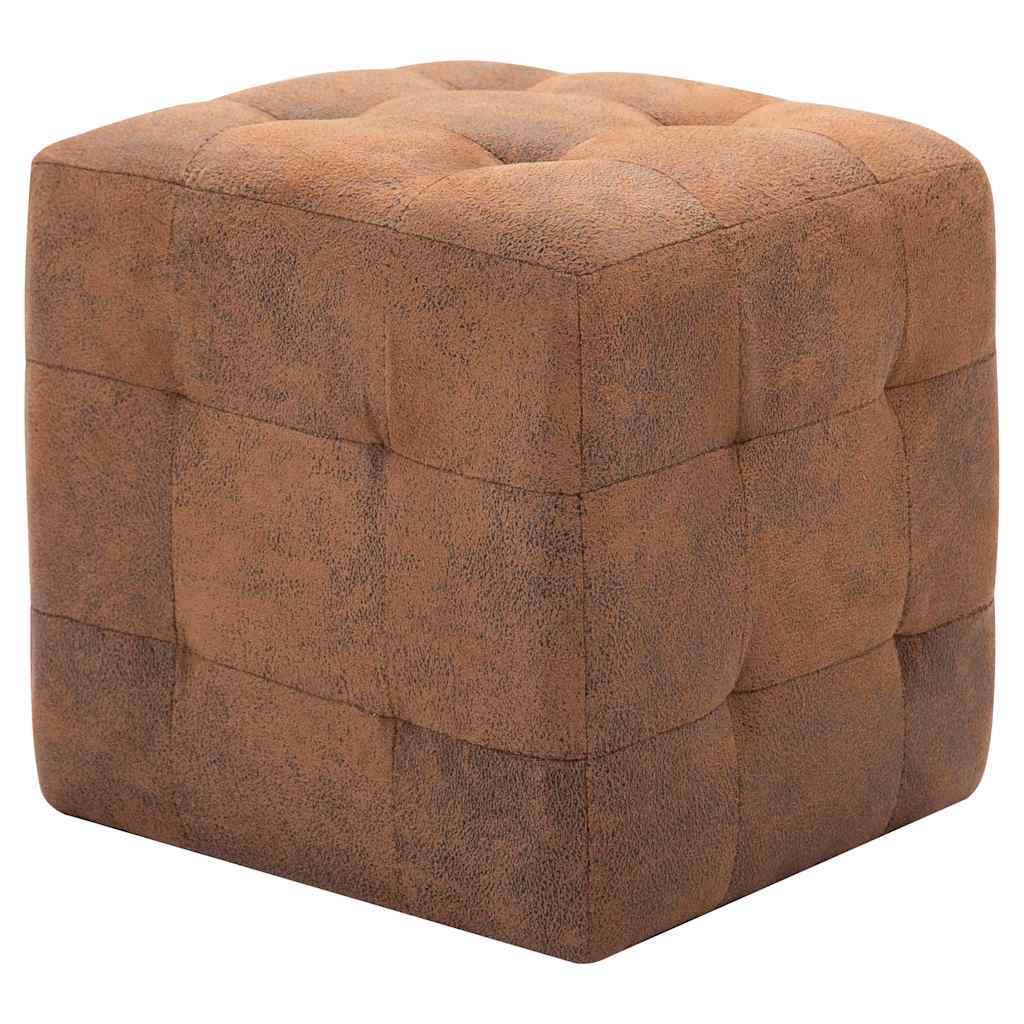 Bedside tables, 2 pcs., brown, 30x30x30cm, artificial leather