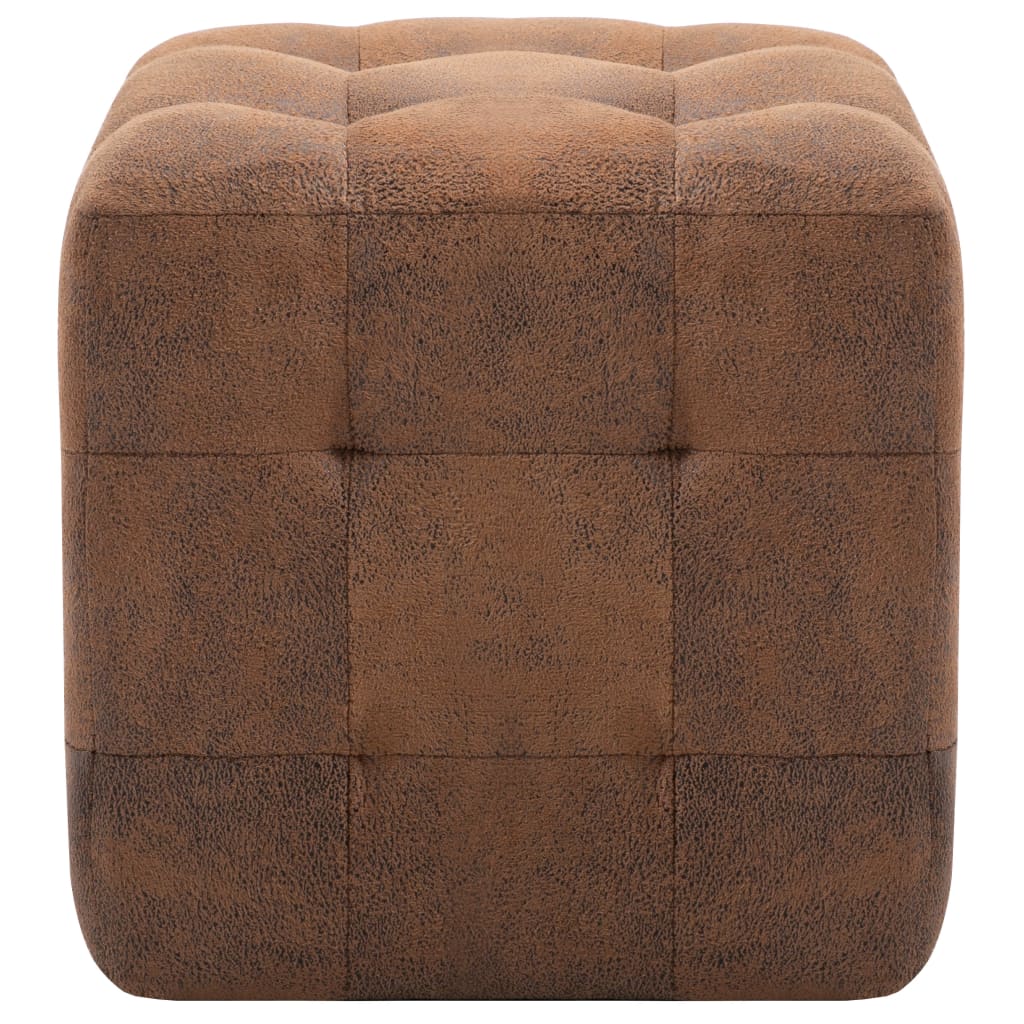 Bedside tables, 2 pcs., brown, 30x30x30cm, artificial leather