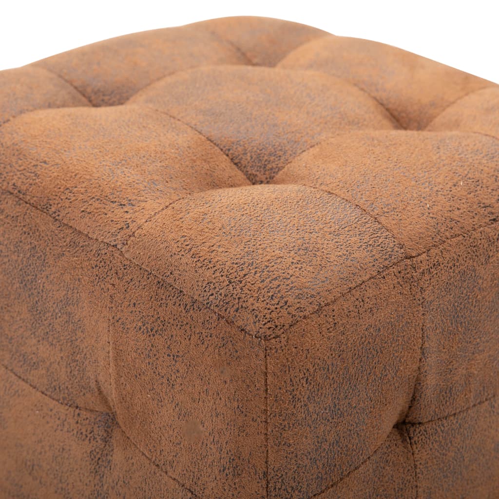 Bedside tables, 2 pcs., brown, 30x30x30cm, artificial leather