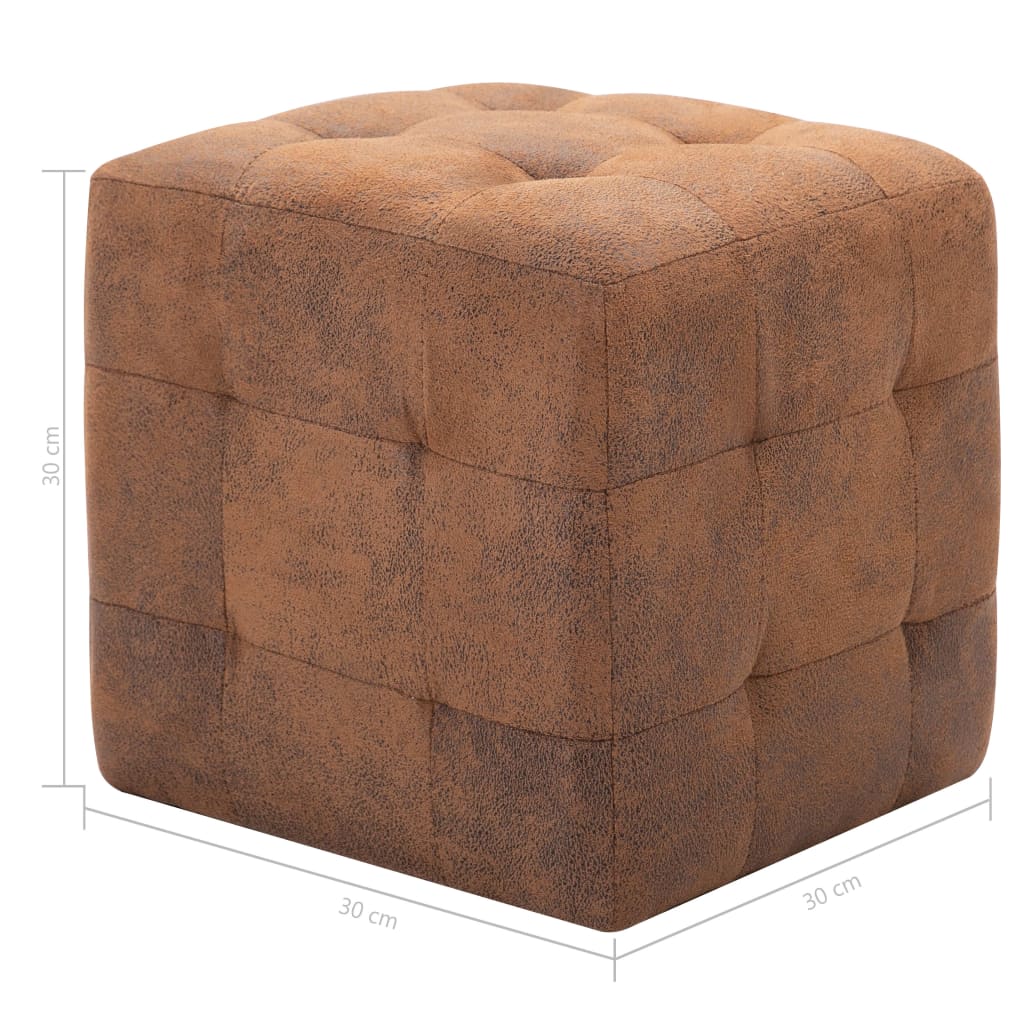 Bedside tables, 2 pcs., brown, 30x30x30cm, artificial leather