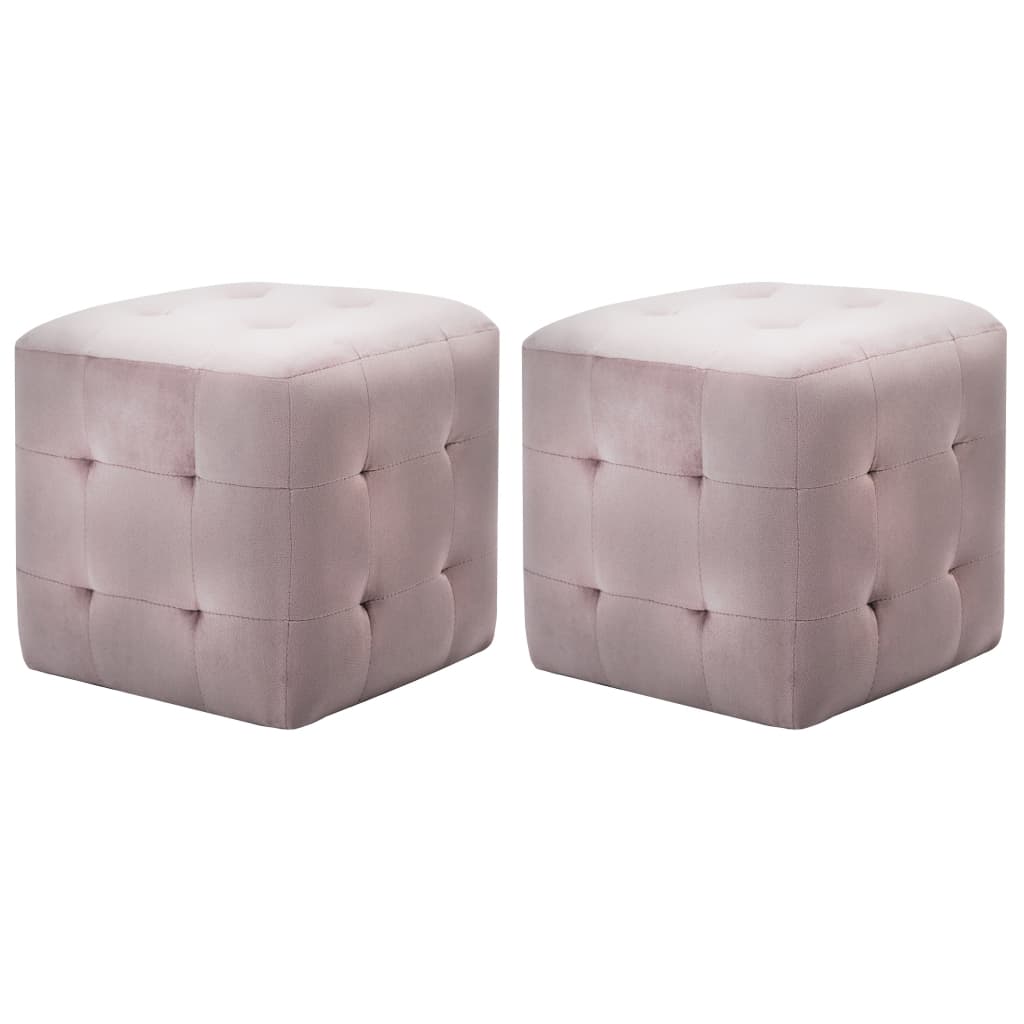 Nightstands, 2 pcs., pink, 30x30x30cm, velvet
