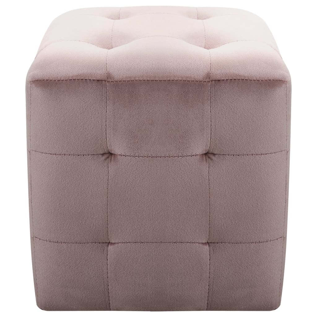 Nightstands, 2 pcs., pink, 30x30x30cm, velvet