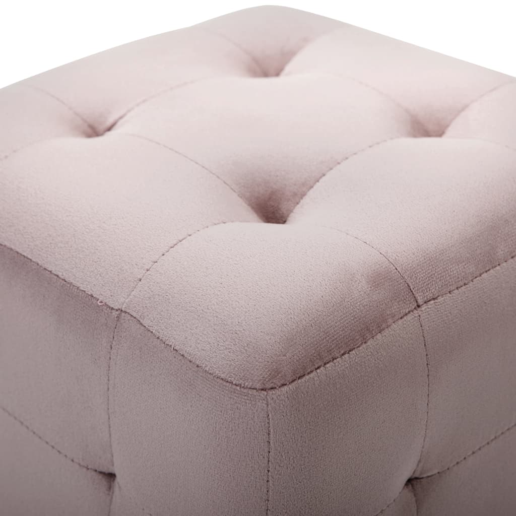 Nightstands, 2 pcs., pink, 30x30x30cm, velvet