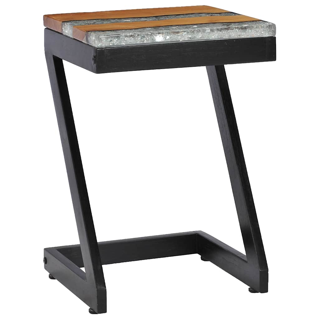 Coffee table, 30x30x50cm, teak and synthetic resin