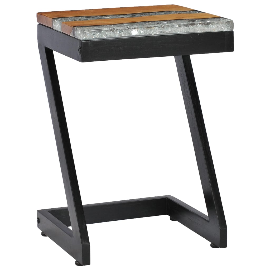 Coffee table, 30x30x50cm, teak and synthetic resin