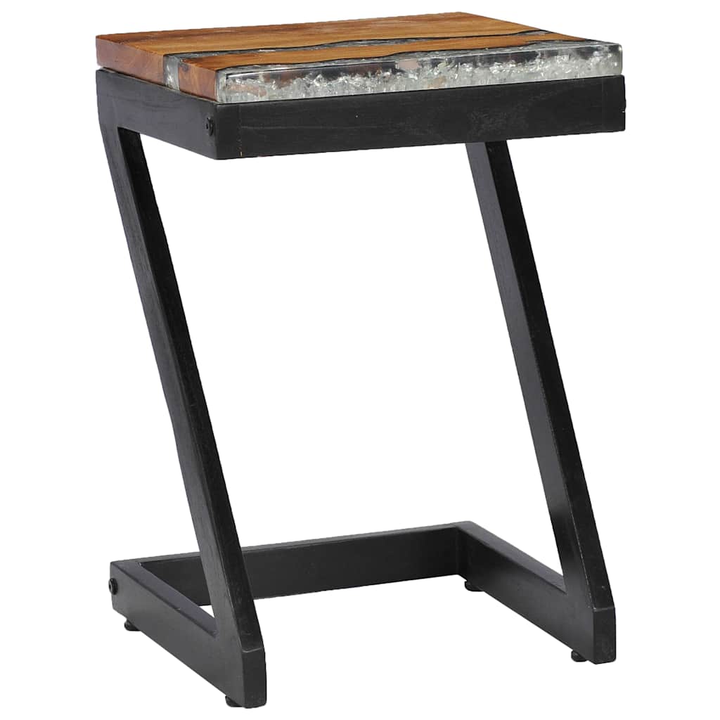 Coffee table, 30x30x50cm, teak and synthetic resin