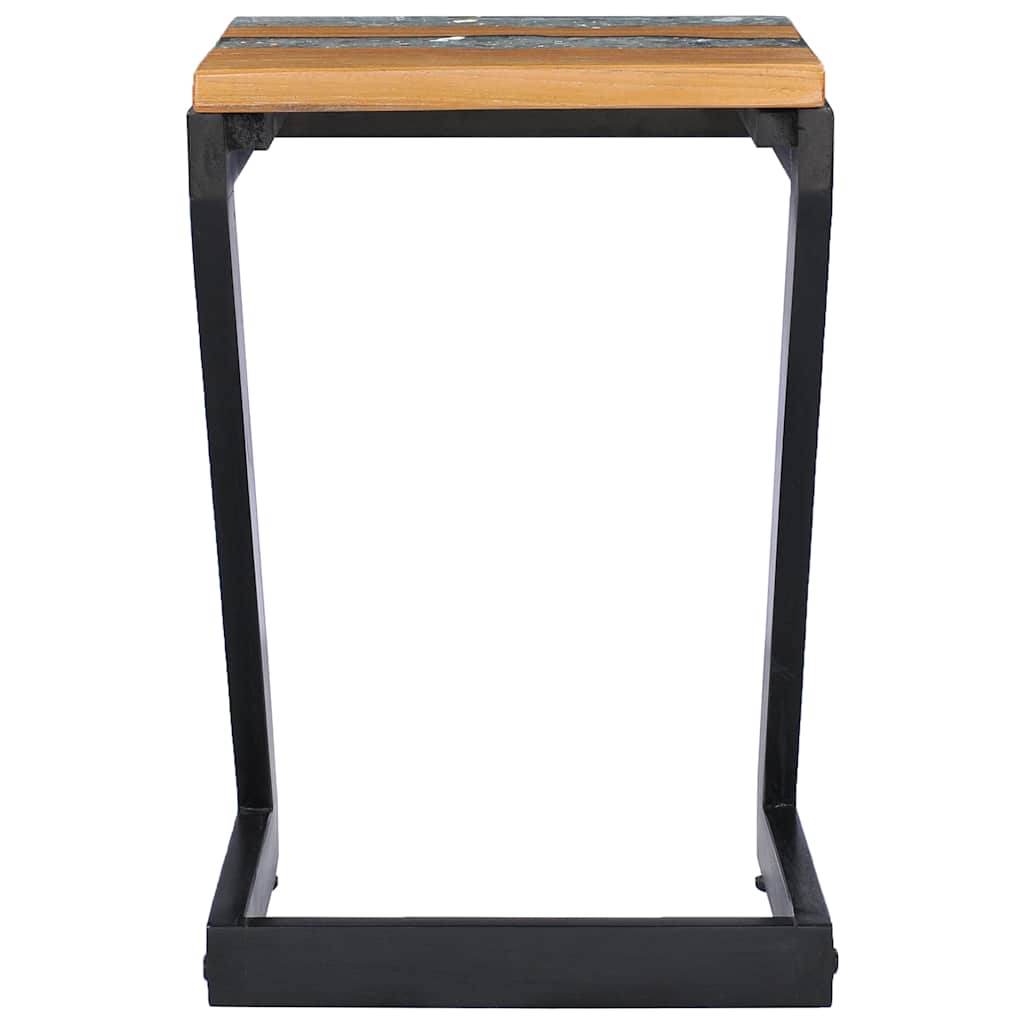 Coffee table, 30x30x50cm, teak and synthetic resin