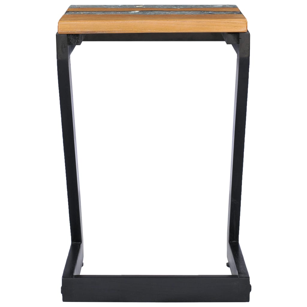 Coffee table, 30x30x50cm, teak and synthetic resin