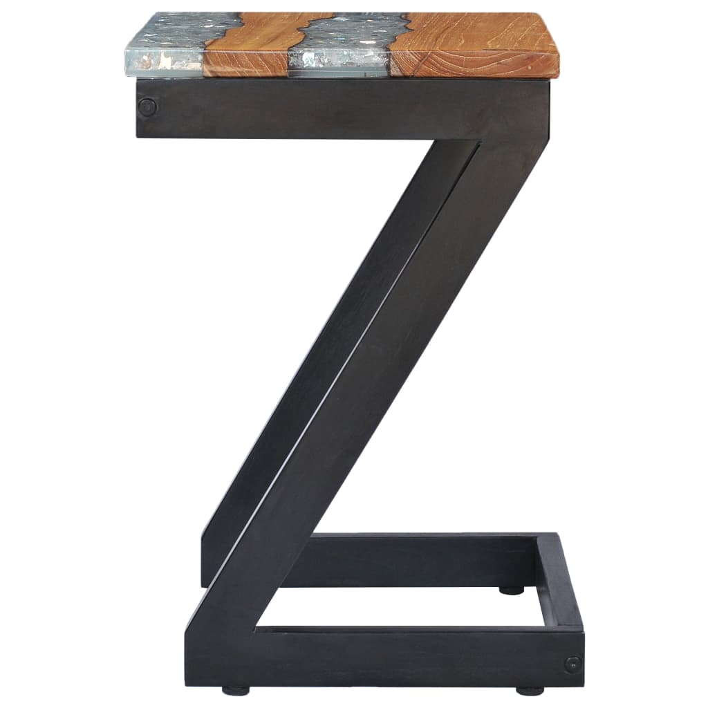 Coffee table, 30x30x50cm, teak and synthetic resin