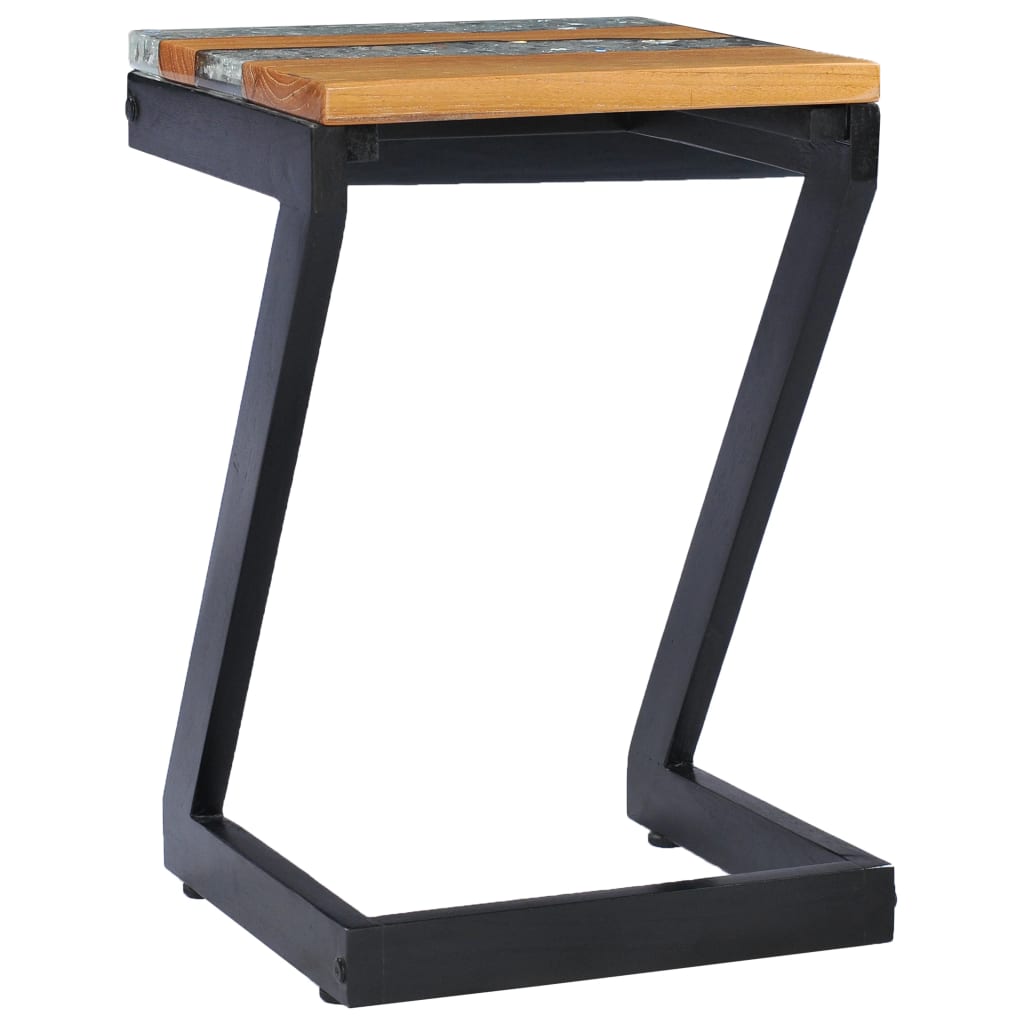 Coffee table, 30x30x50cm, teak and synthetic resin
