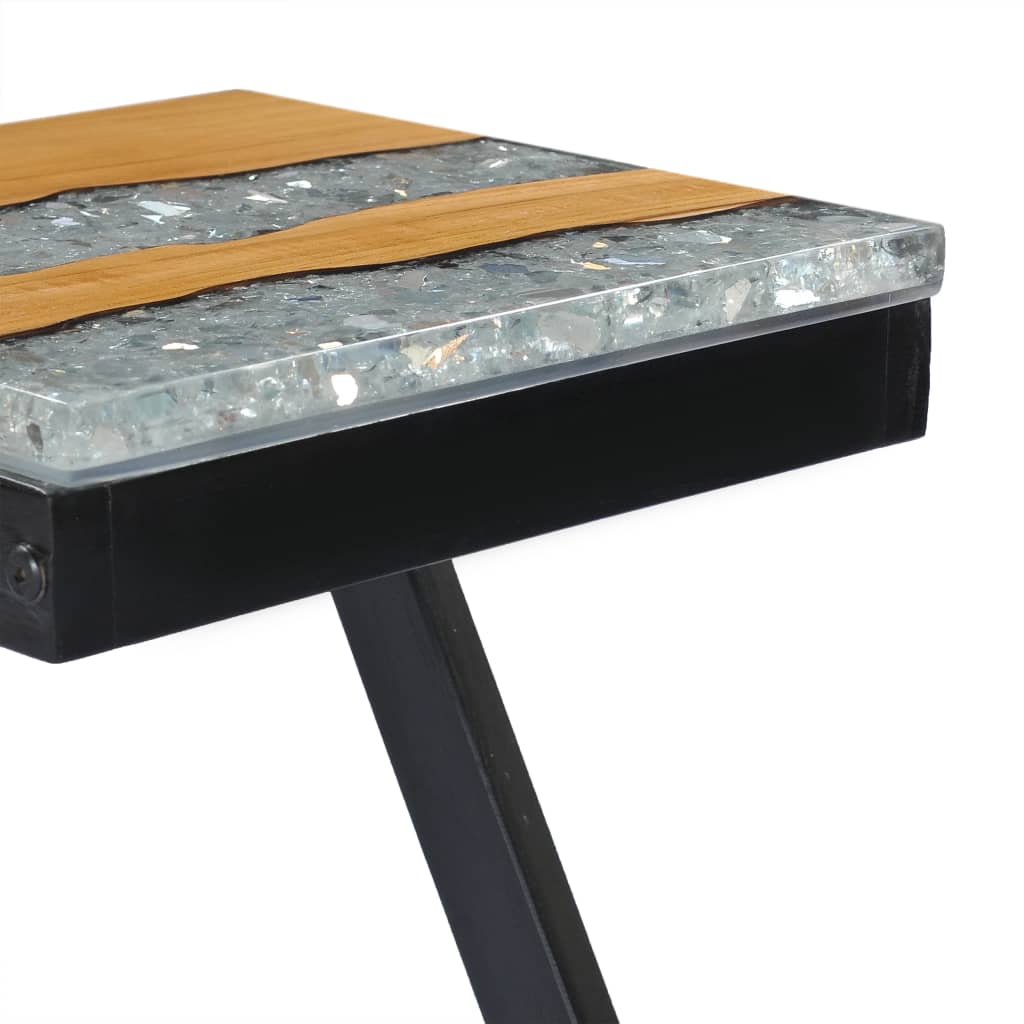 Coffee table, 30x30x50cm, teak and synthetic resin