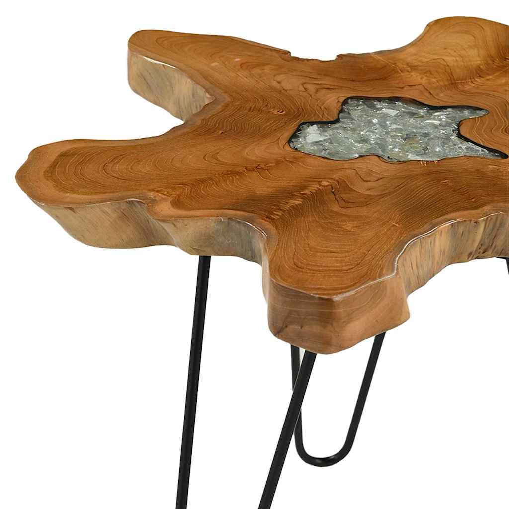 Coffee table, 70x45cm, solid teak and synthetic resin