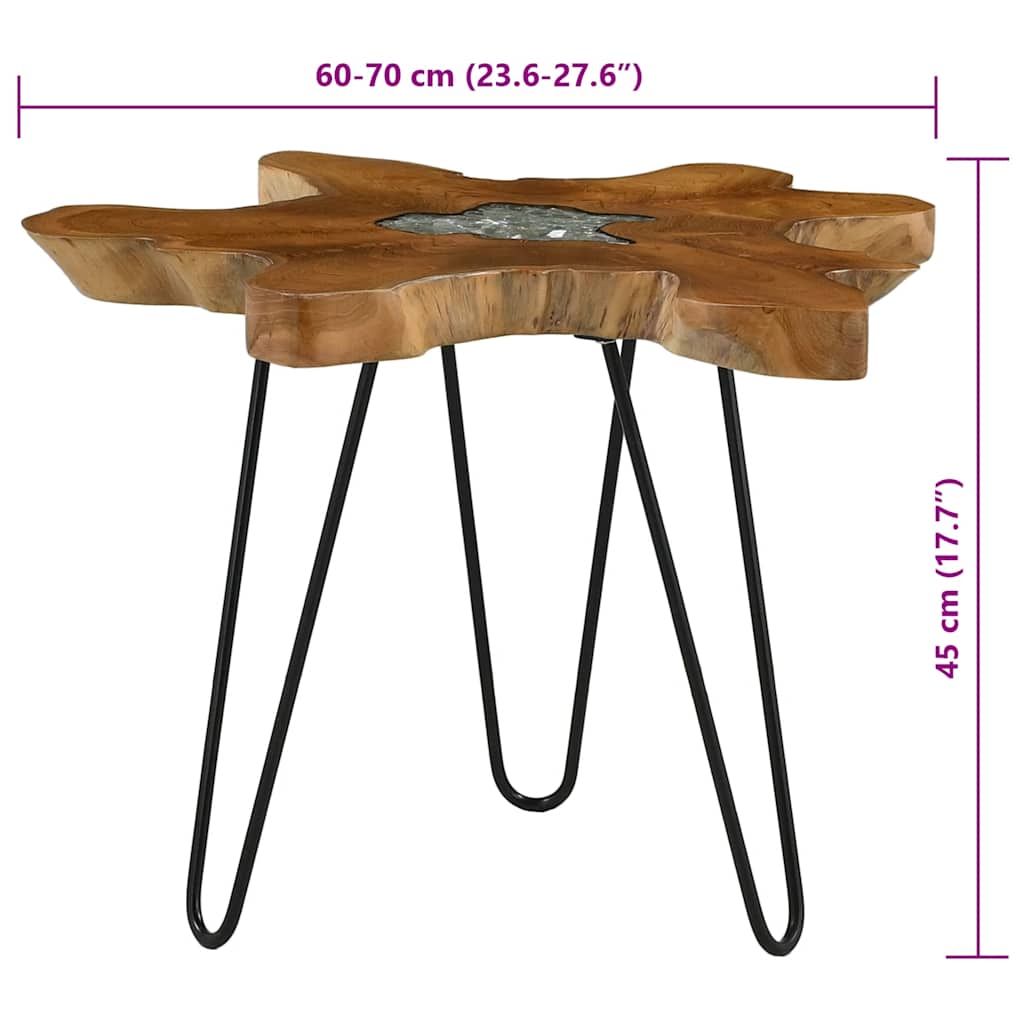 Coffee table, 70x45cm, solid teak and synthetic resin