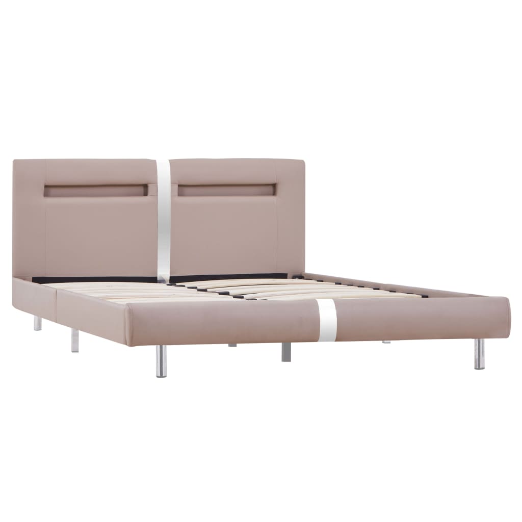 Lovos rėmas su LED be čiužinio Cappuccino 135x190 cm