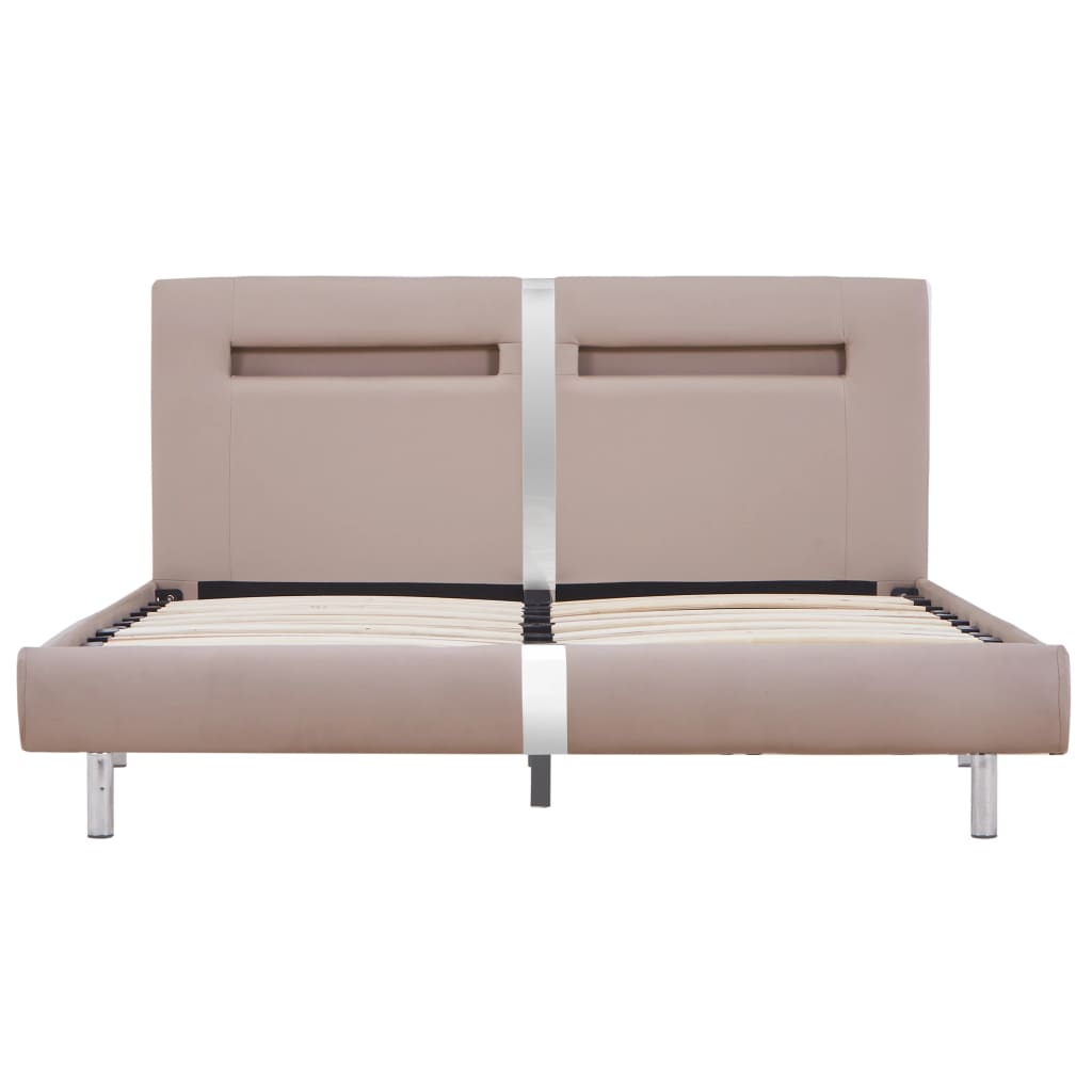 Lovos rėmas su LED be čiužinio Cappuccino 135x190 cm