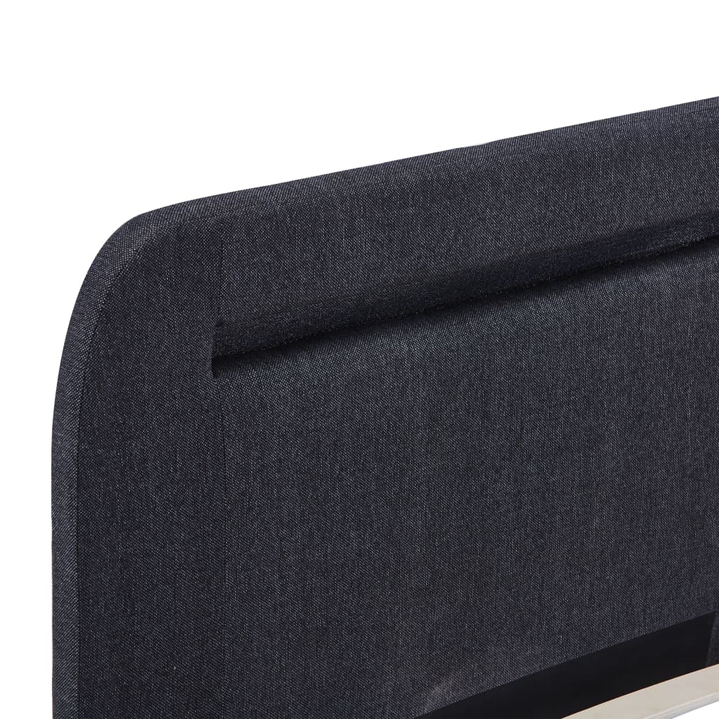LED bed frame without mattress Dark grey fabric 150x200cm