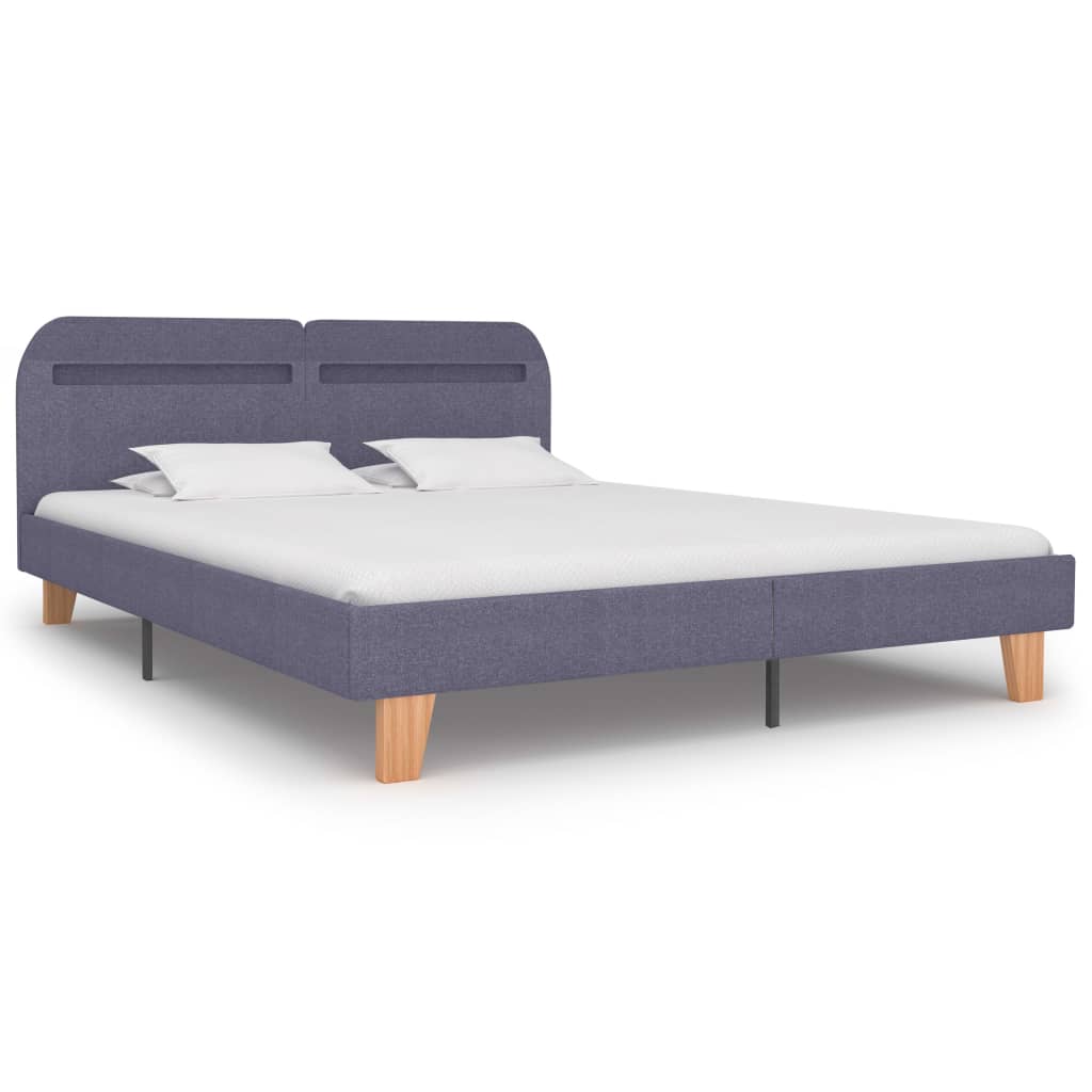 LED bed frame without mattress, light grey, 150x200cm
