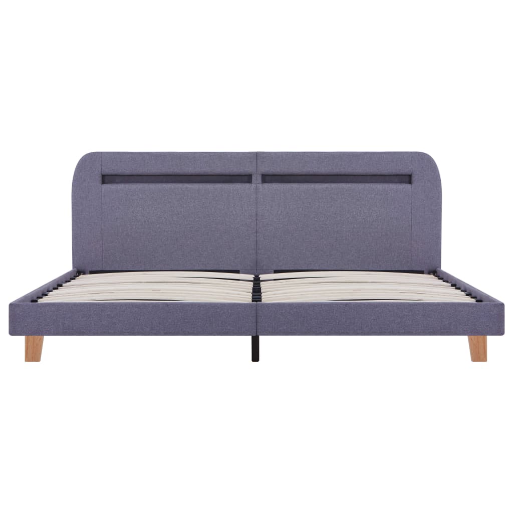 LED bed frame without mattress, light grey, 150x200cm