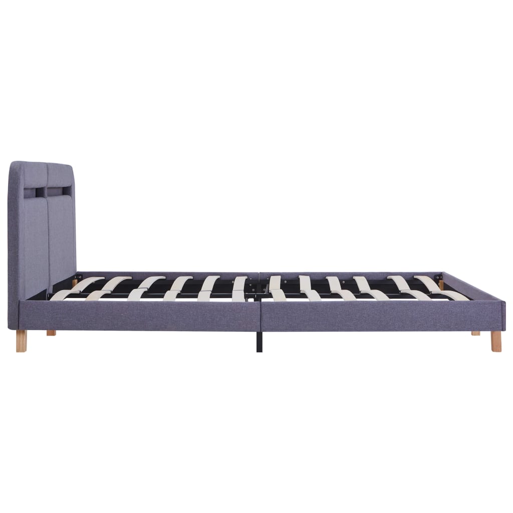 LED bed frame without mattress, light grey, 150x200cm
