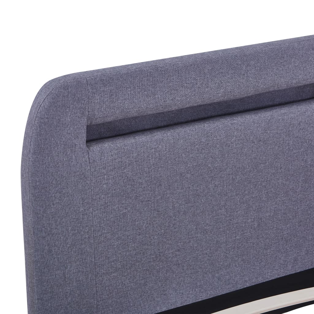 LED bed frame without mattress, light grey, 150x200cm