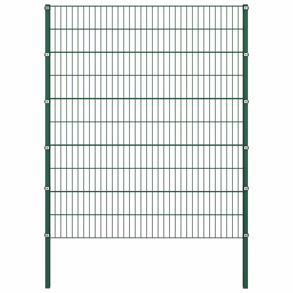 Tvoros plokštė su stulpais, geležinė, 176,5x200 cm, žalia
