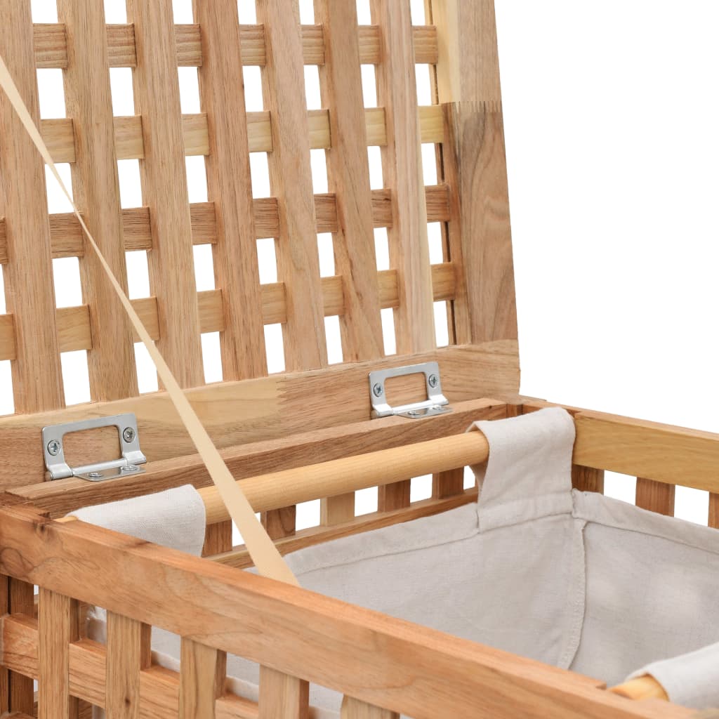 Laundry basket, 39x39x65 cm, walnut solid wood.