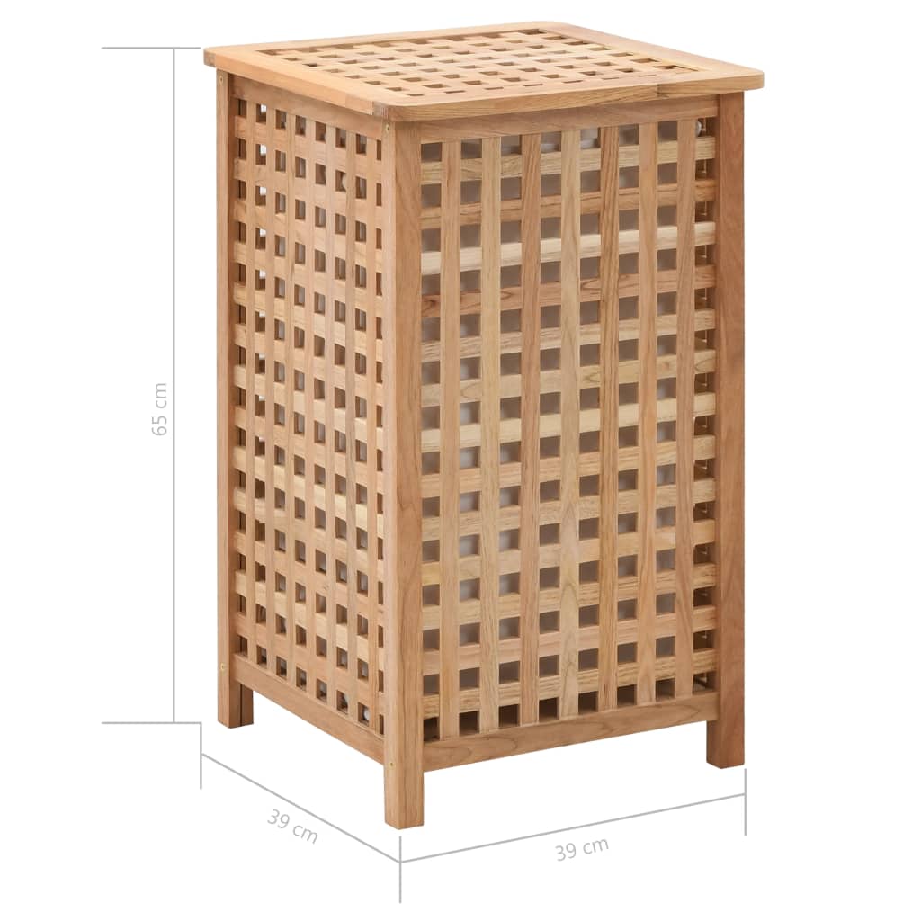 Laundry basket, 39x39x65 cm, walnut solid wood.