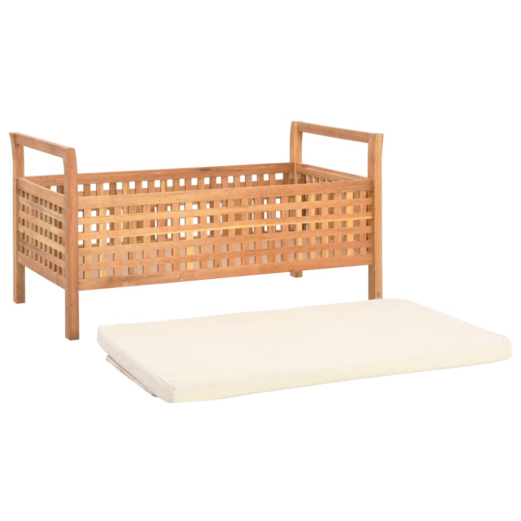 Storage bench, 93x49x49cm, walnut solid wood
