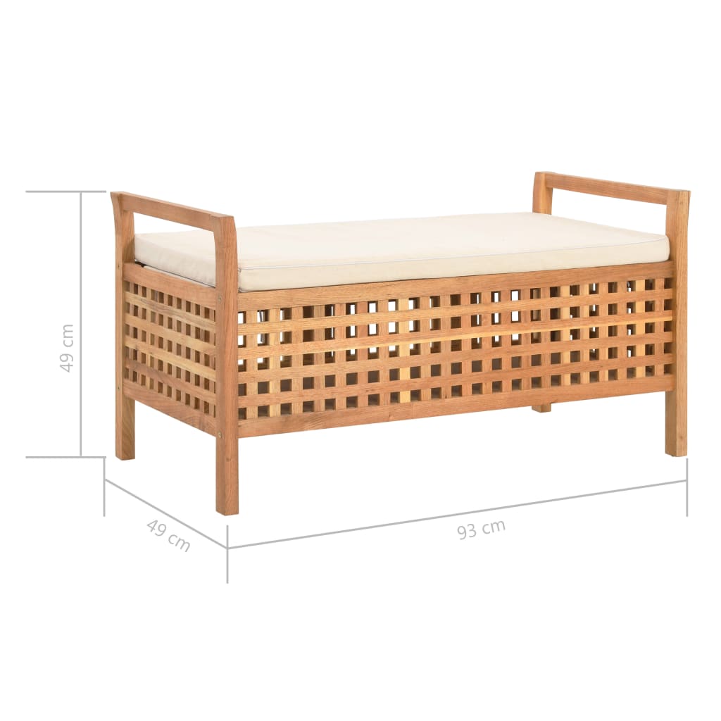 Storage bench, 93x49x49cm, walnut solid wood