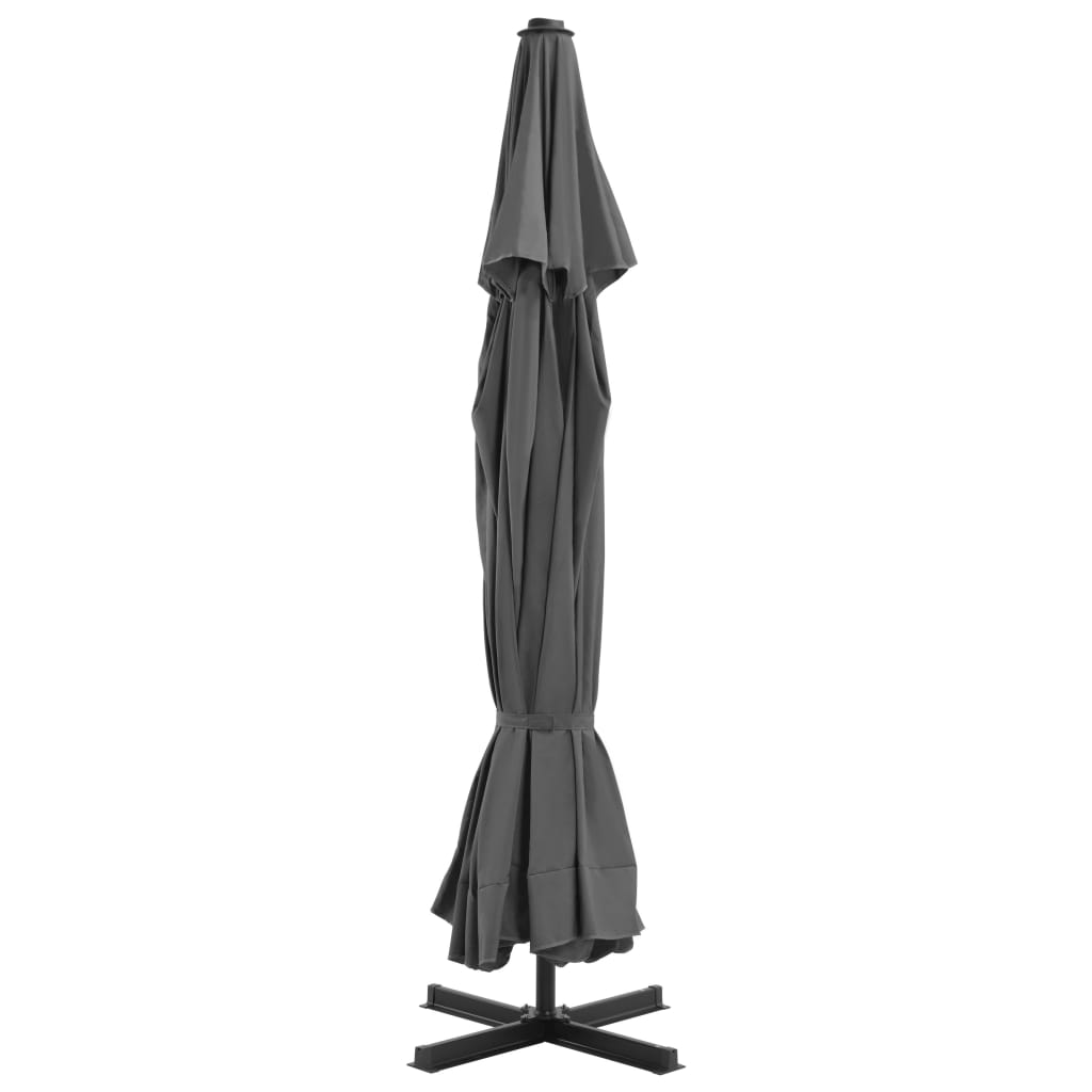 Garden Parasol with Portable Base, Anthracite