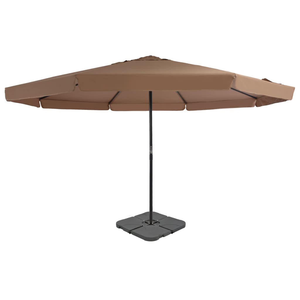 Garden parasol with portable base, taupe