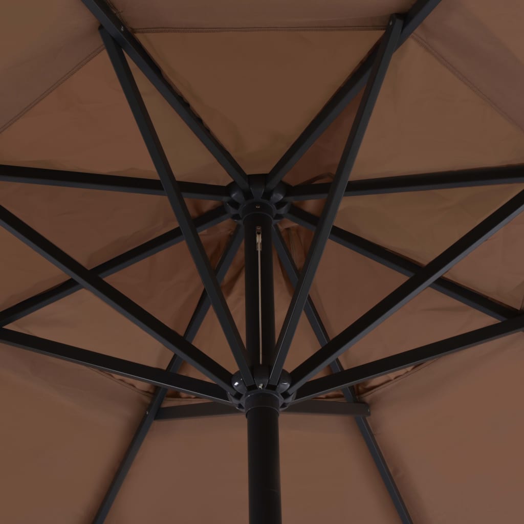Garden parasol with portable base, taupe