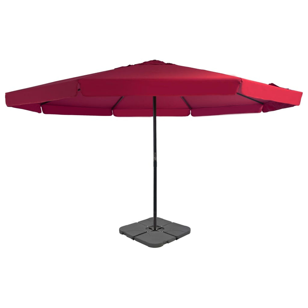 Garden parasol with portable base, red
