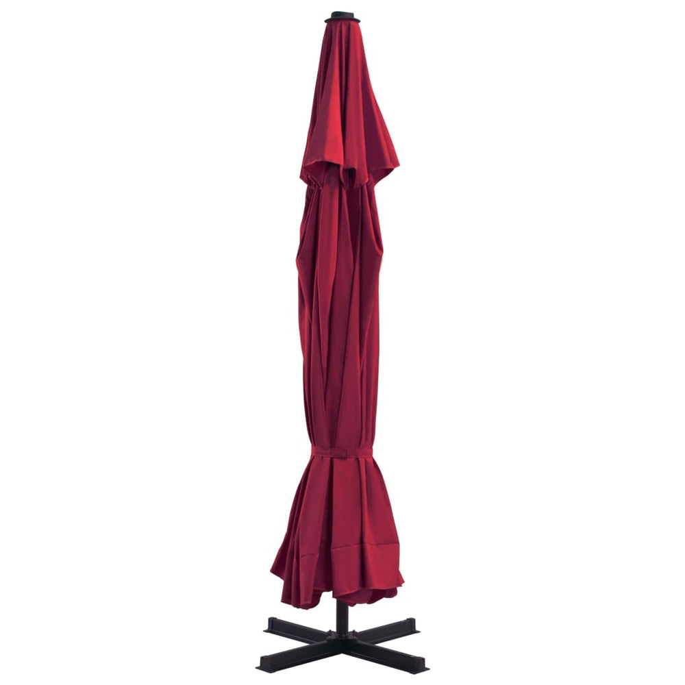 Garden parasol with portable base, red