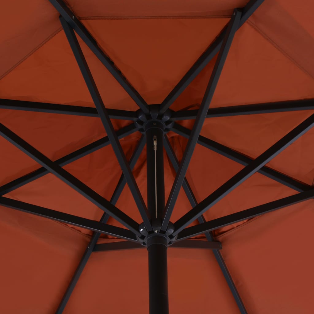 Garden parasol with portable base, terracotta