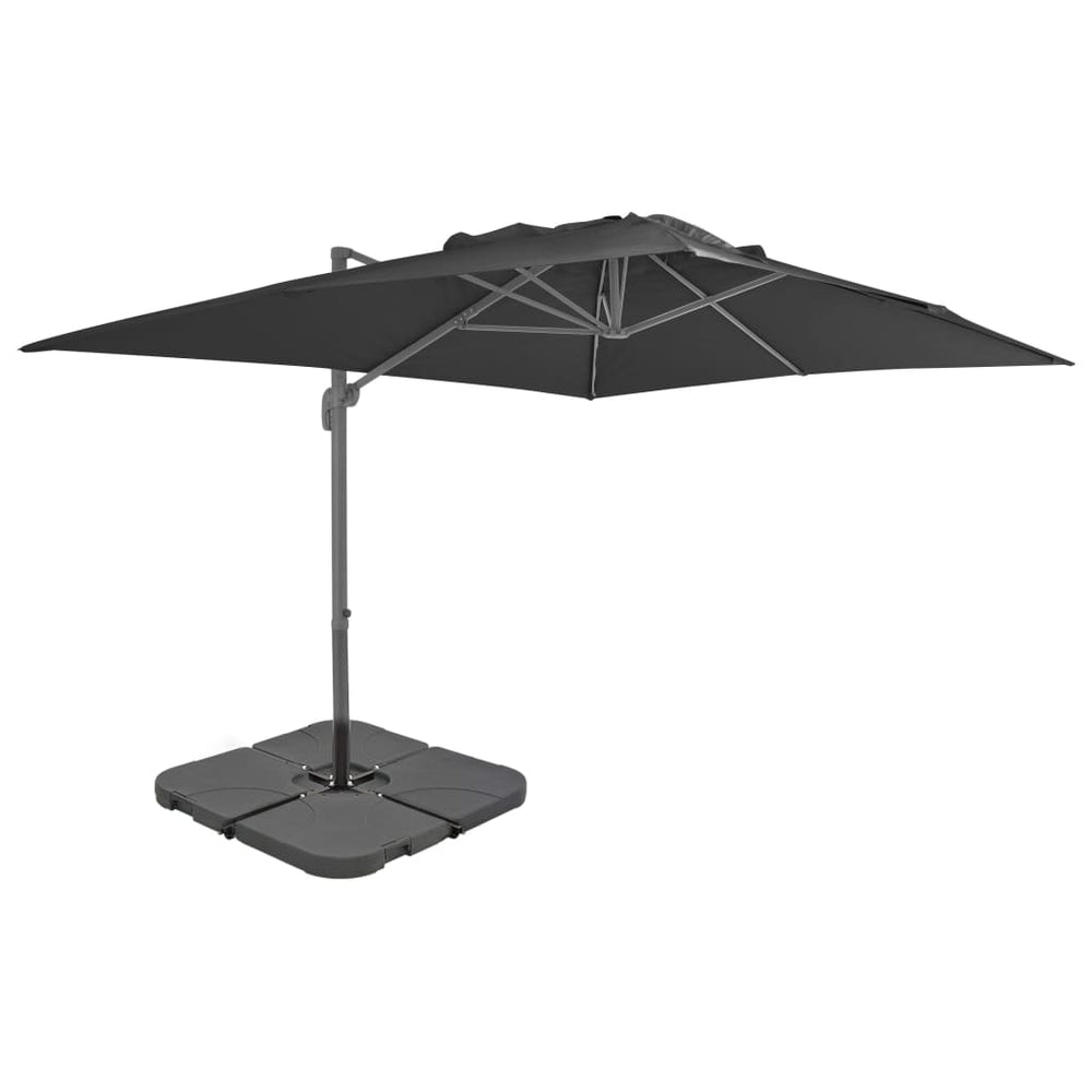 Garden Parasol with Portable Base, Anthracite