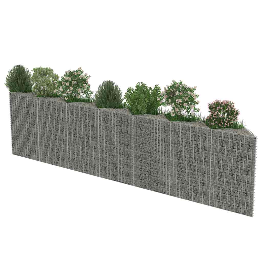 Gabion wall, galvanized steel, 450x30x100cm