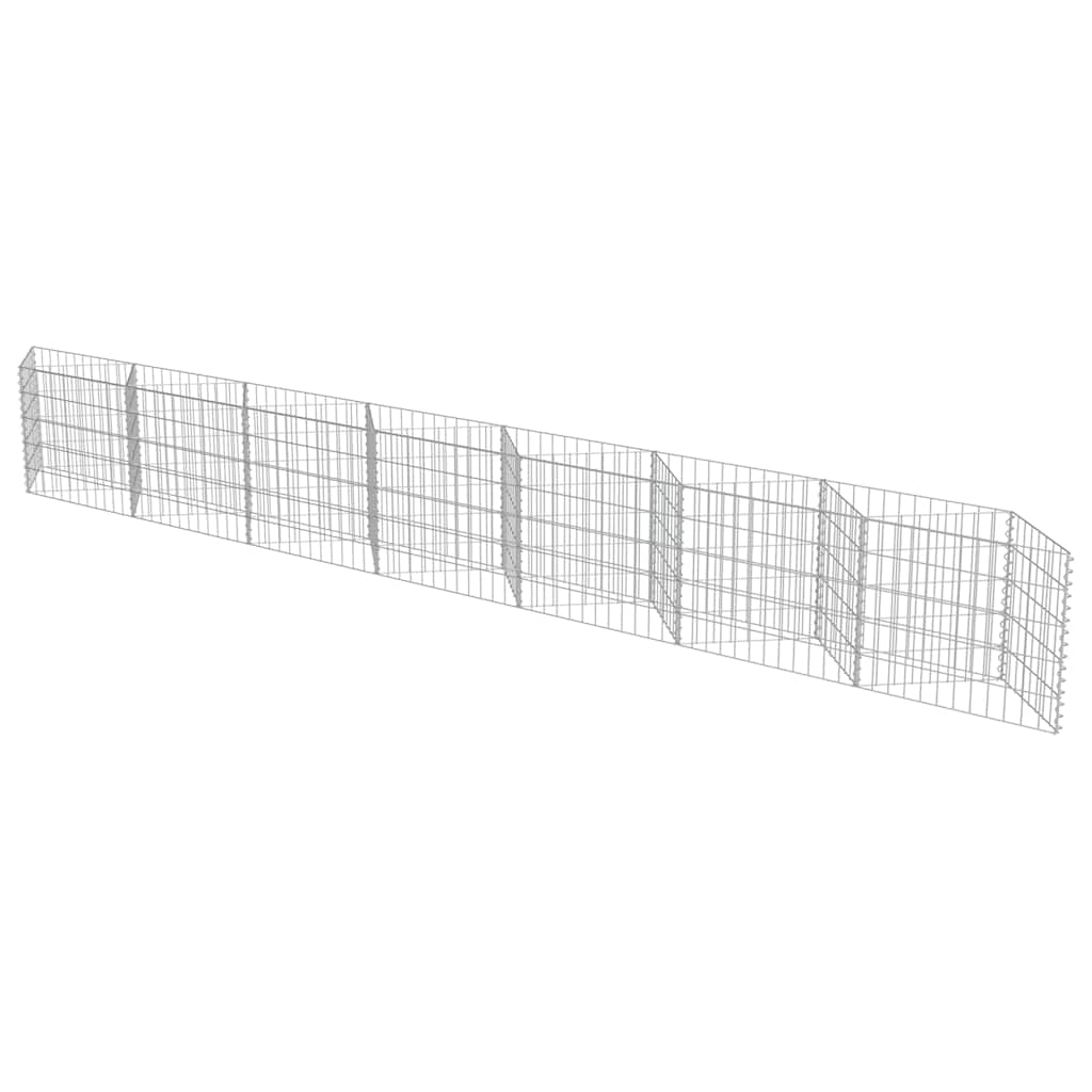 Gabion wall, galvanized steel, 450x30x50cm