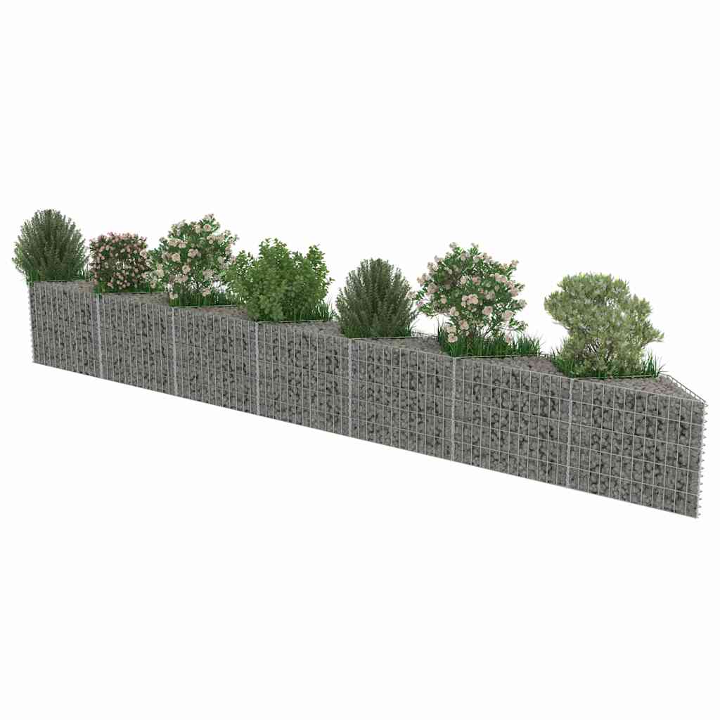 Gabion wall, galvanized steel, 450x30x50cm