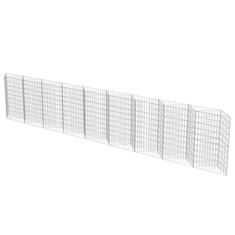 Gabion wall, galvanized steel, 630x30x100cm